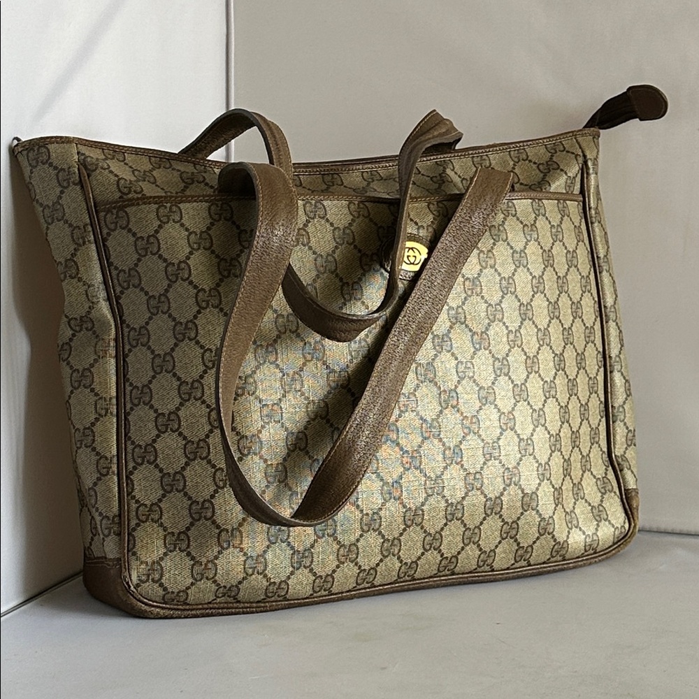 Vintage Gucci canvas Tote Bag monogram (bag13)